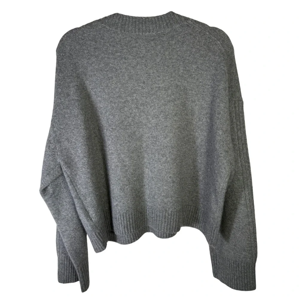J.Crew Mens Merino Wool Alpaca V-Neck Sweater Gray CE717 Size L NWT Snag